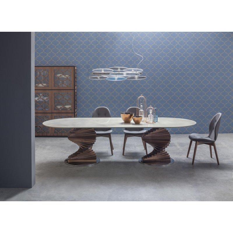 Meşe Ayaklı Oval Porselen Masa 260x120 cm - 89899