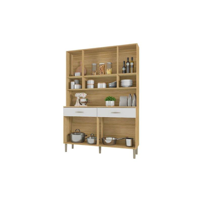 Meşe ve Beyaz Çok Amaçlı Dolap 121 cm - 92347