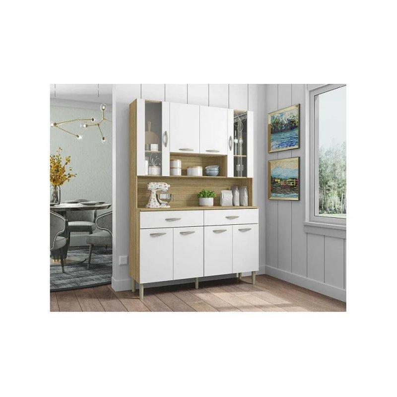 Meşe ve Beyaz Çok Amaçlı Dolap 121 cm - 92560