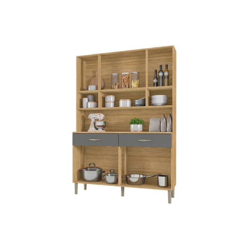 Meşe ve Gri Çok Amaçlı Dolap 121 cm - 92434
