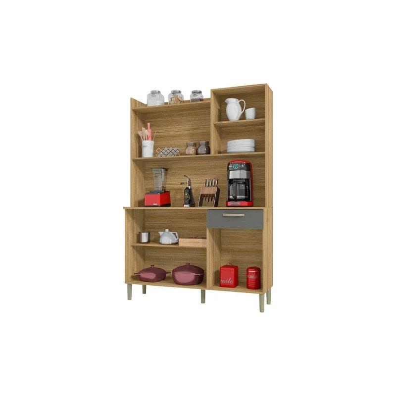 Meşe ve Gri Çok Amaçlı Dolap 122x176x36 cm - 92692