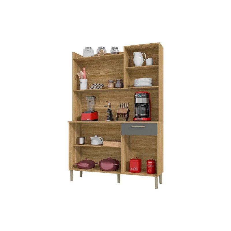 Meşe ve Gri Çok Amaçlı Dolap 122x176x36 cm - 92749