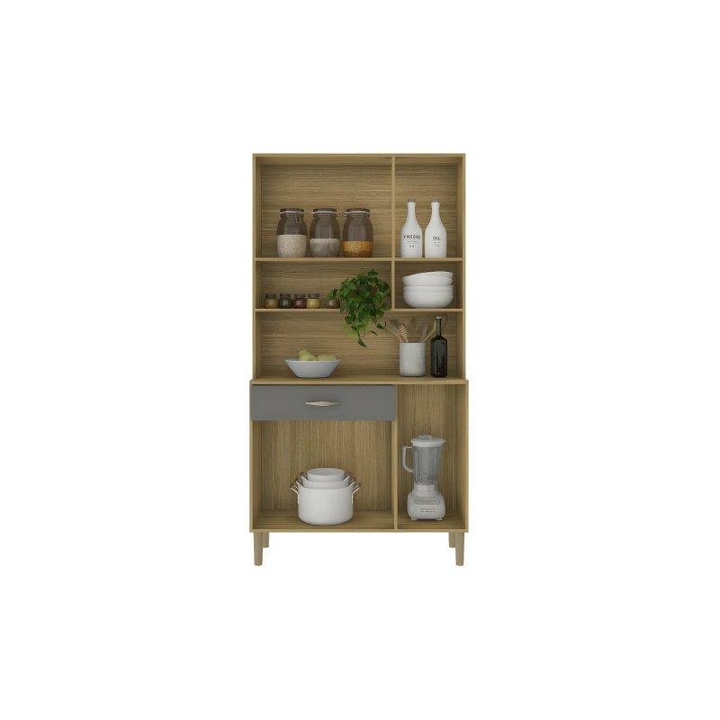 Meşe ve Gri Çok Amaçlı Dolap 91x174x36 cm - 92497