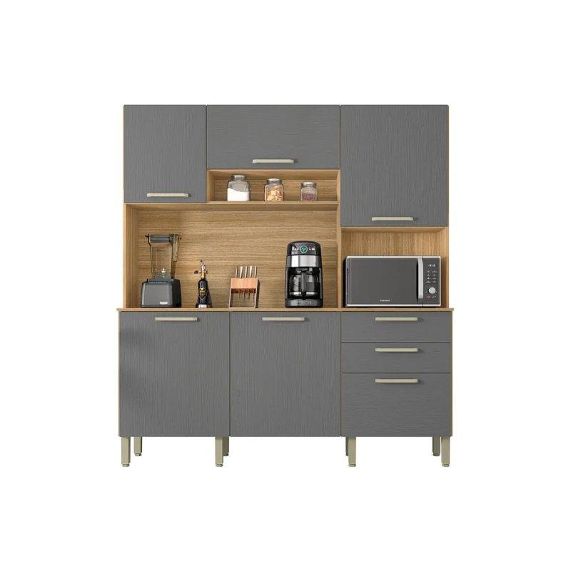 Meşe ve Gri Renkli Çok Amaçlı Dolap 180 cm - 92647