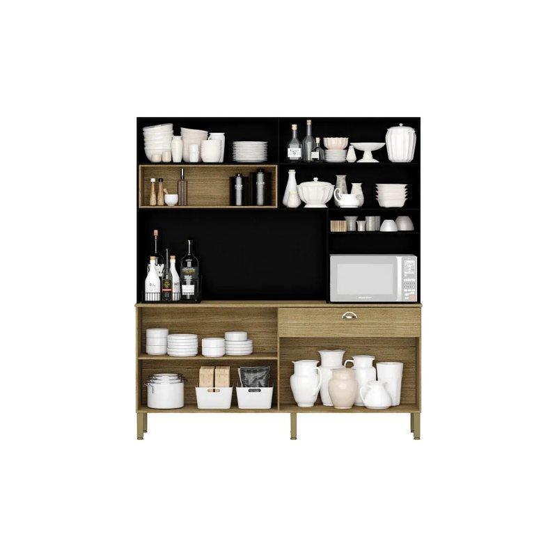 Meşe ve Siyah Çok Amaçlı Dolap 183x205x39 cm - 92644