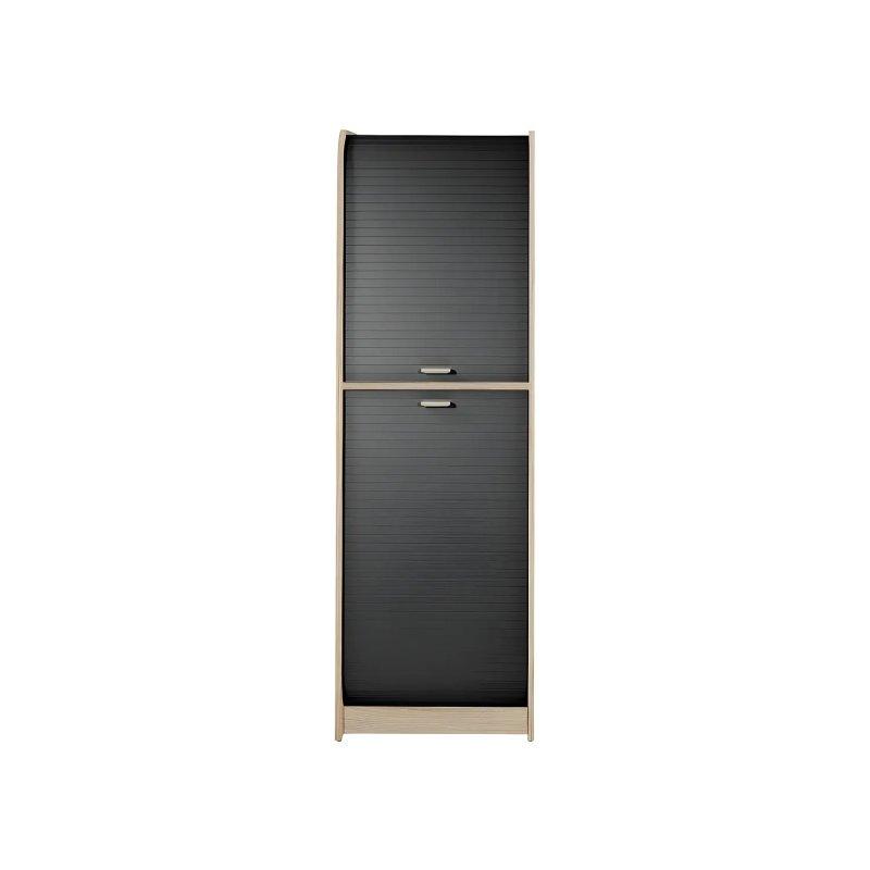 Meşe ve Siyah Renkli Çok Amaçlı Dolap 58 x 181 x 47 cm - 92284
