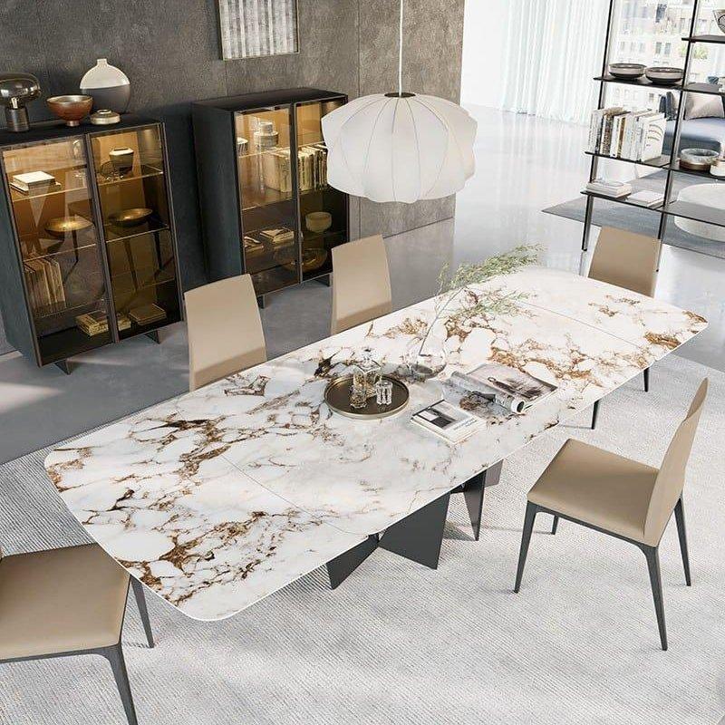 Metal Ayaklı Açılır Porselen Masa 180+100 cm - 89911