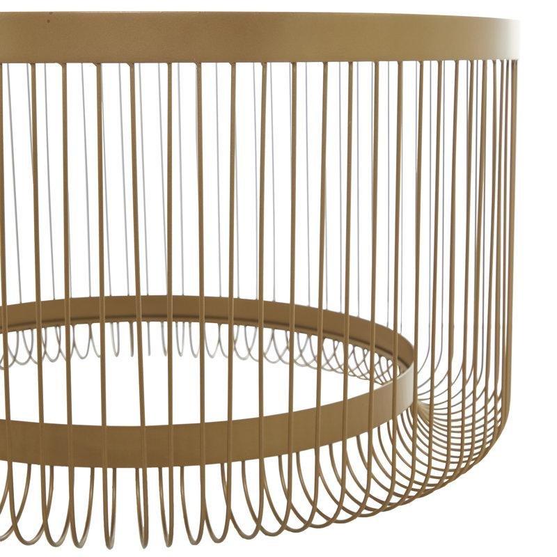 Metal Gold Ayaklı Yuvarlak Orta Sehpa Şeffaf Cam Üstü 71 cm - 105088