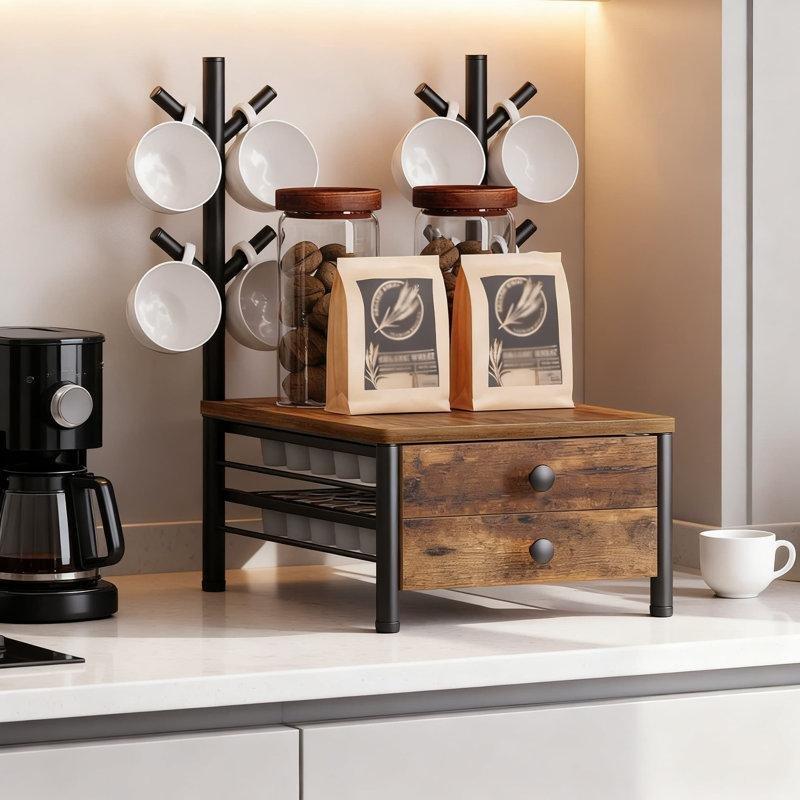 Metal Kahve Köşesi 56 Kapasiteli Pod Saklama Rafı 38x27x18 cm - 99925