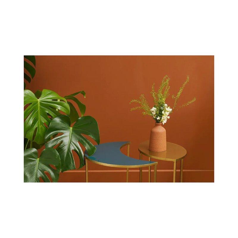 Metal Orta Sehpa 40x40 cm Gold ve Lacivert - 101928