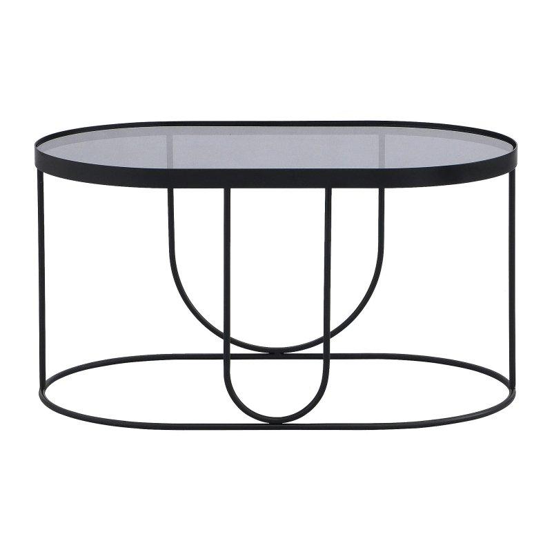 Metal ve Fumé Cam Orta Sehpa 75x45 cm Siyah - 102645