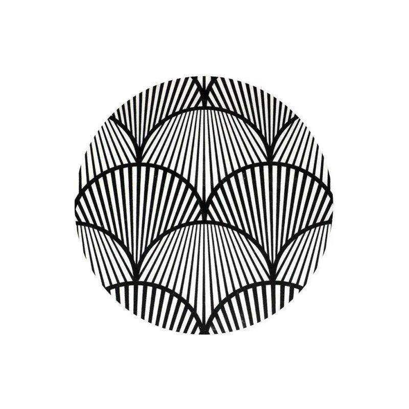 Metal Zigon Sehpa 2'li Set 40x46 cm ve 50x60 cm Yuvarlak Desenli Siyah - 106234