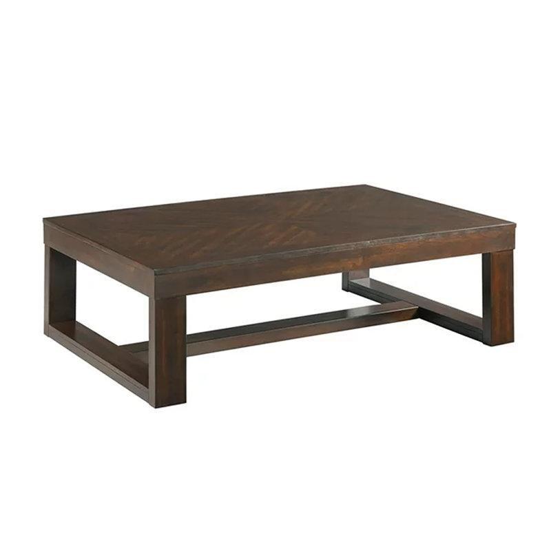 Midkiff Masif Ahşap Üstlü Kahverengi Dikdörtgen Orta Sehpa 132x91 cm - 104053