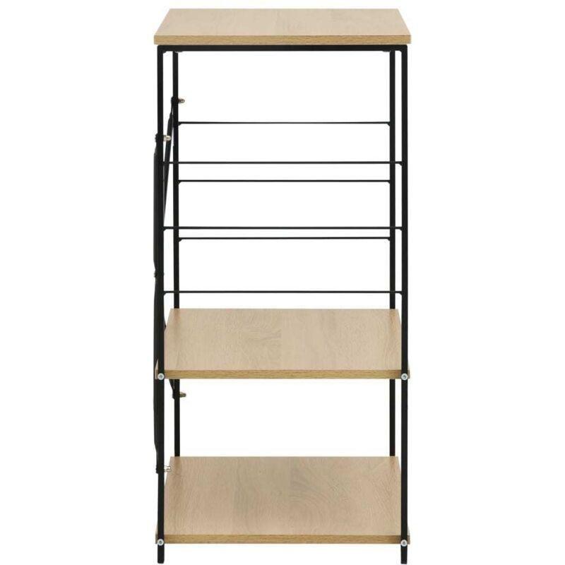 Mikrodalga Fırın Dolabı Siyah Endüstriyel Ahşap 60x40x80 cm - 100701