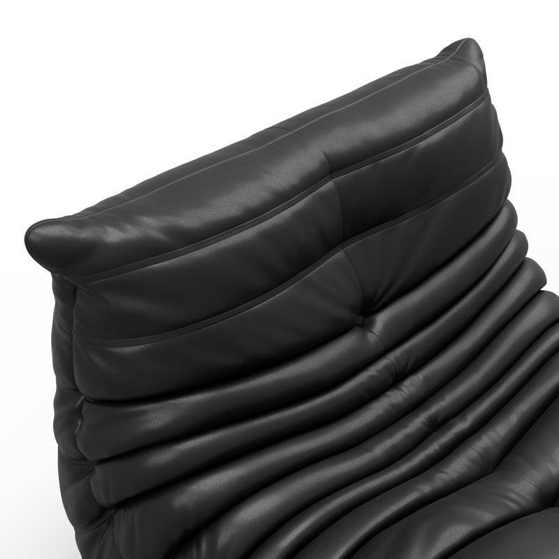 Mikrofiber Suni Deri Çocuk Puf Dinlenme Koltuğu Siyah-92 x 72 x 102 cm - 109694