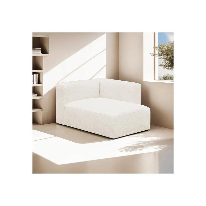 Modüler Sağ Köşe Dinlenme Koltuğu Buklet Kumaş Bej-100x131x68 cm - 110126
