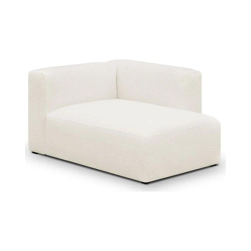 Modüler Sağ Köşe Dinlenme Koltuğu Buklet Kumaş Bej-100x131x68 cm - 110126