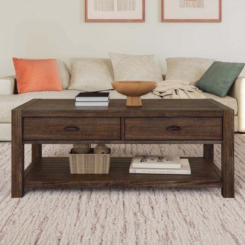 Montauk Masif Ahşap Country Orta Sehpa 122x48x59 cm - 104983