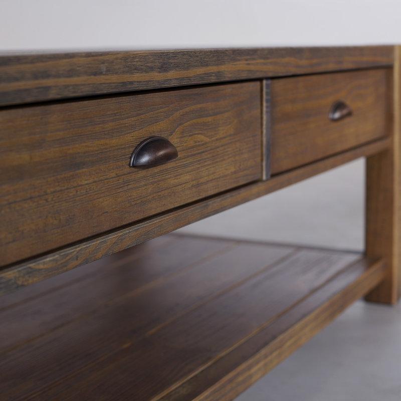 Montauk Masif Ahşap Country Orta Sehpa 122x48x59 cm - 104983