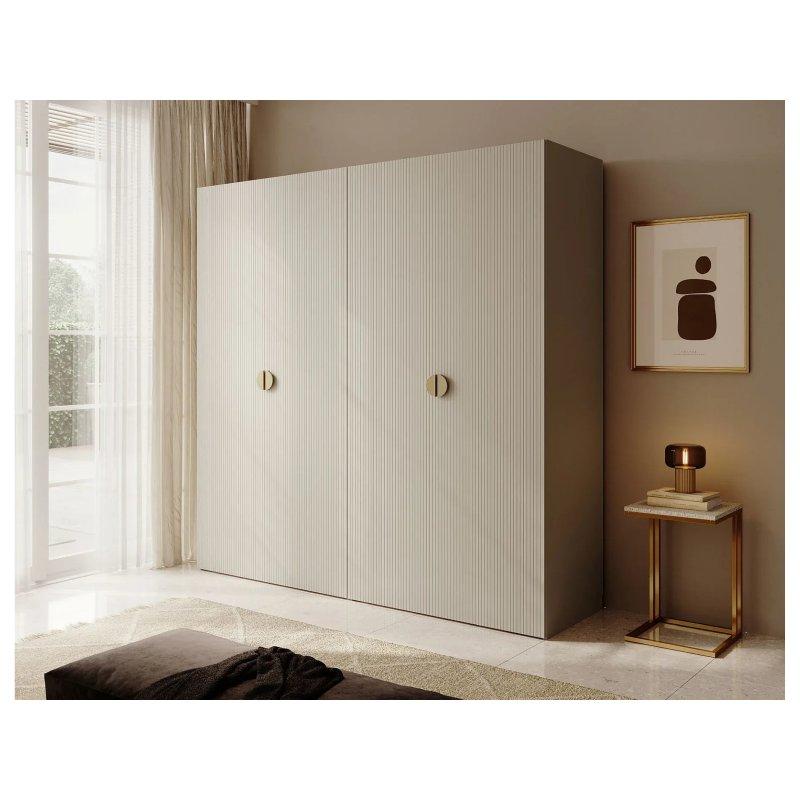 Moonir 4 Kapılı Gardrop Bej-Gri Renk 200x200 cm - 90424