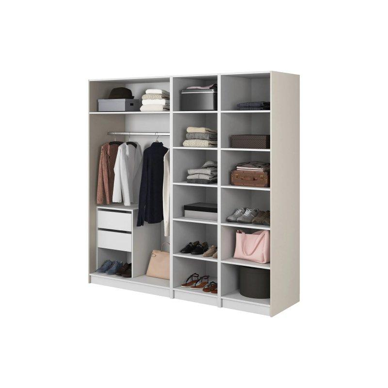 Moonir 4 Kapılı Gardrop Bej-Gri Renk 200x200 cm - 90424