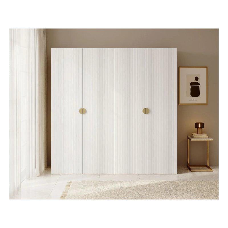 Moonir Beyaz 4 Kapılı Gardrop 200x200 cm - 90394