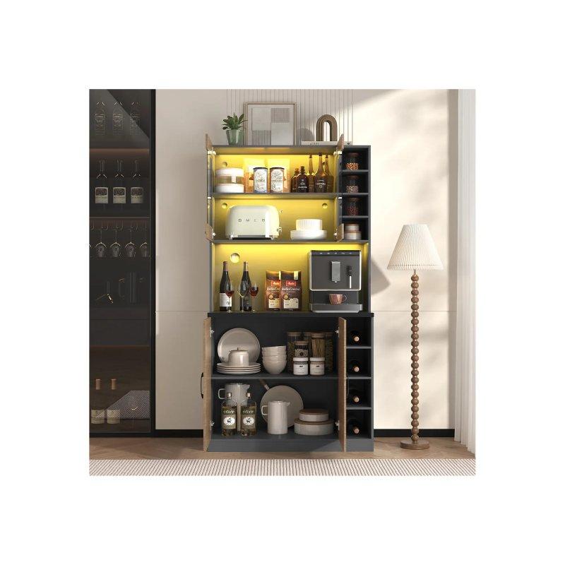 Naturel Siyah MDF Çok Amaçlı Dolap 100x47x187 cm - 92563