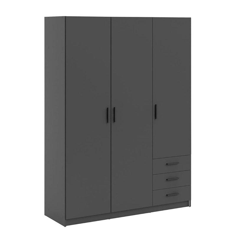 Okacheve 3 Kapılı Gardrop Antrasit 147 cm x 200 cm - 90847