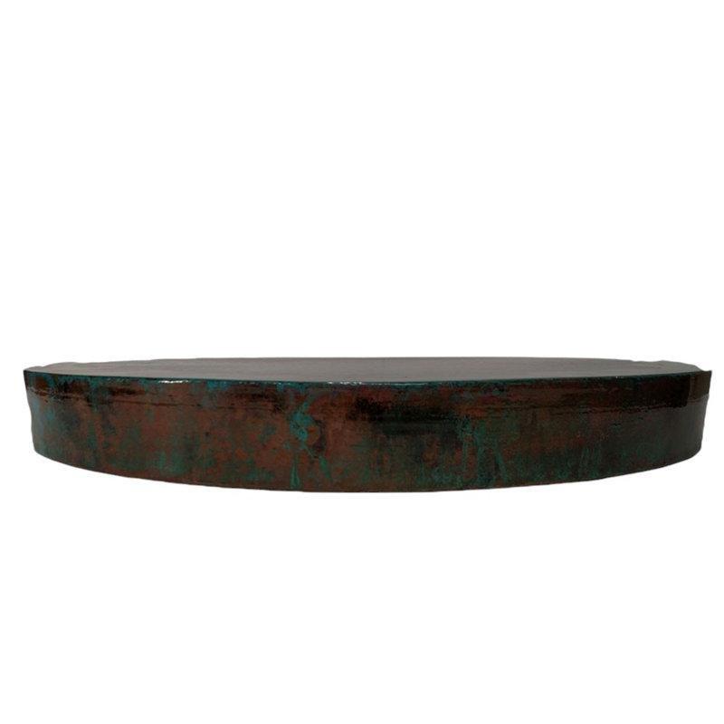 Oksitlenmiş Bakır El Çekiçli Ferforje Orta Sehpa 122 cm Çap - 104257