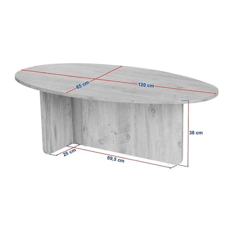 Orba Oval Endüstriyel Ahşap Orta Sehpa 120 cm - 102642