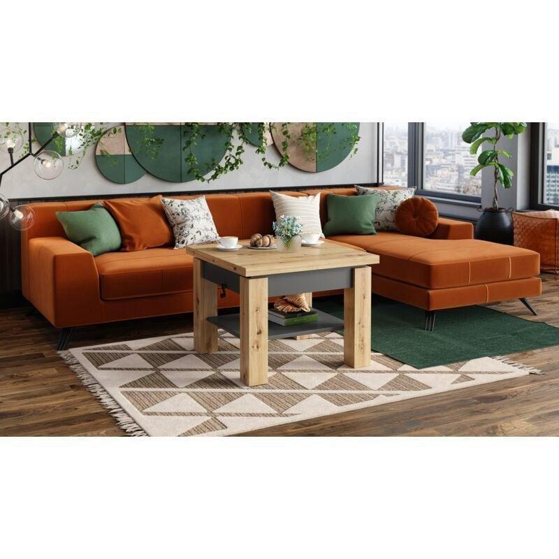 Oreo Endüstriyel Ahşap Gri Açılır Akıllı Sehpa 75x150 cm - 101591