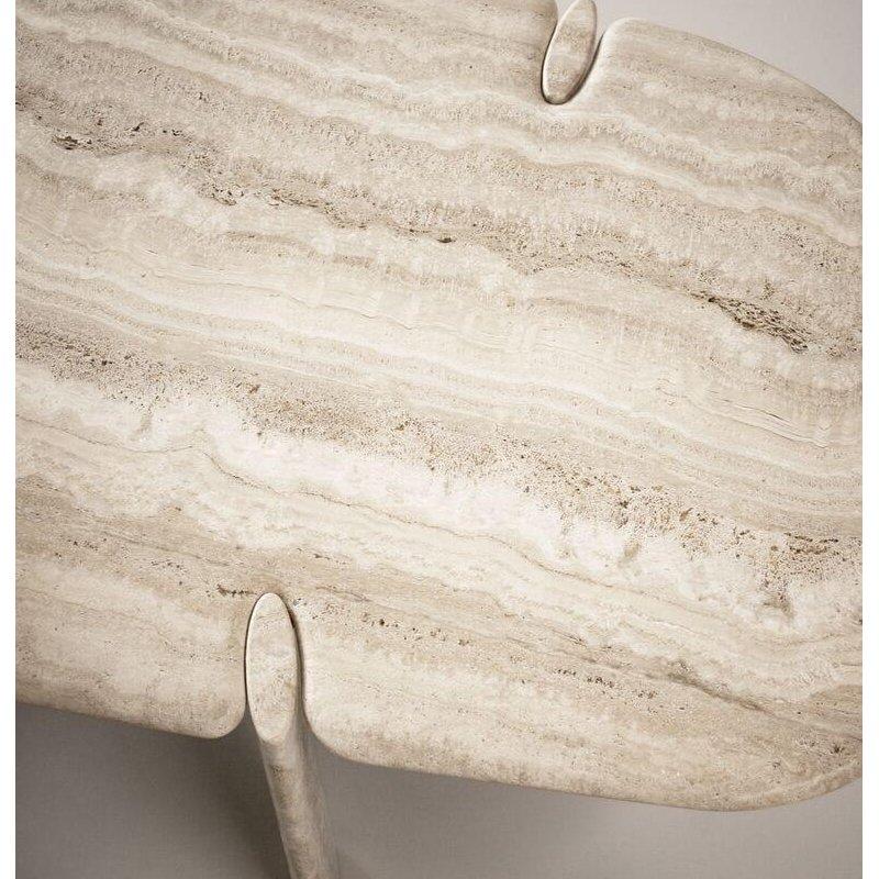Organik Formlu Beyaz Mermer Masa 220x100 cm - 92131
