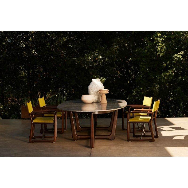 Oval Bardiglio Mermer Masa 280x130 cm Maun Ayaklı - 91828