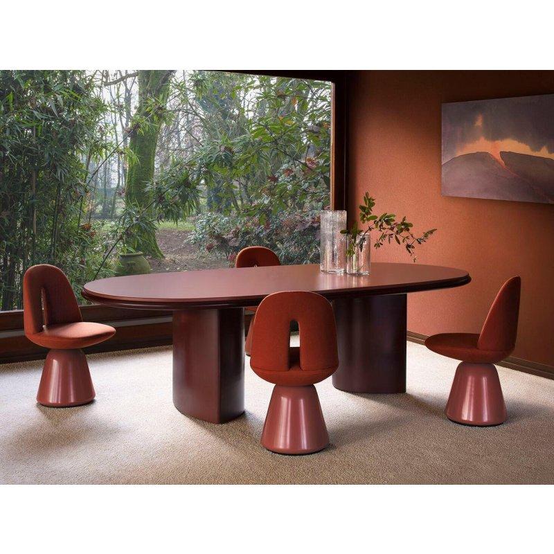 Oval Beyaz Carrara Mermer Masa 240x130 cm - 91708