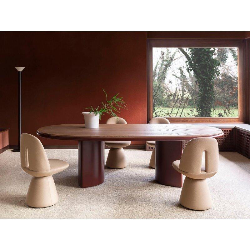 Oval Beyaz Carrara Mermer Masa 240x130 cm - 91708