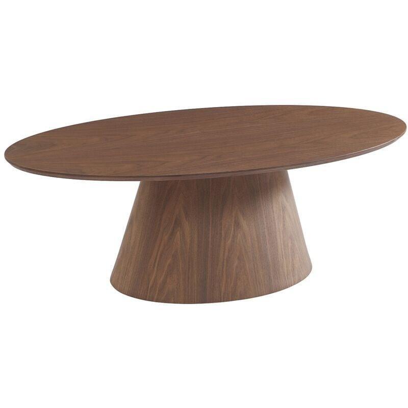 Oval Ceviz Veneerli Orta Sehpa 120x60 cm - 102867