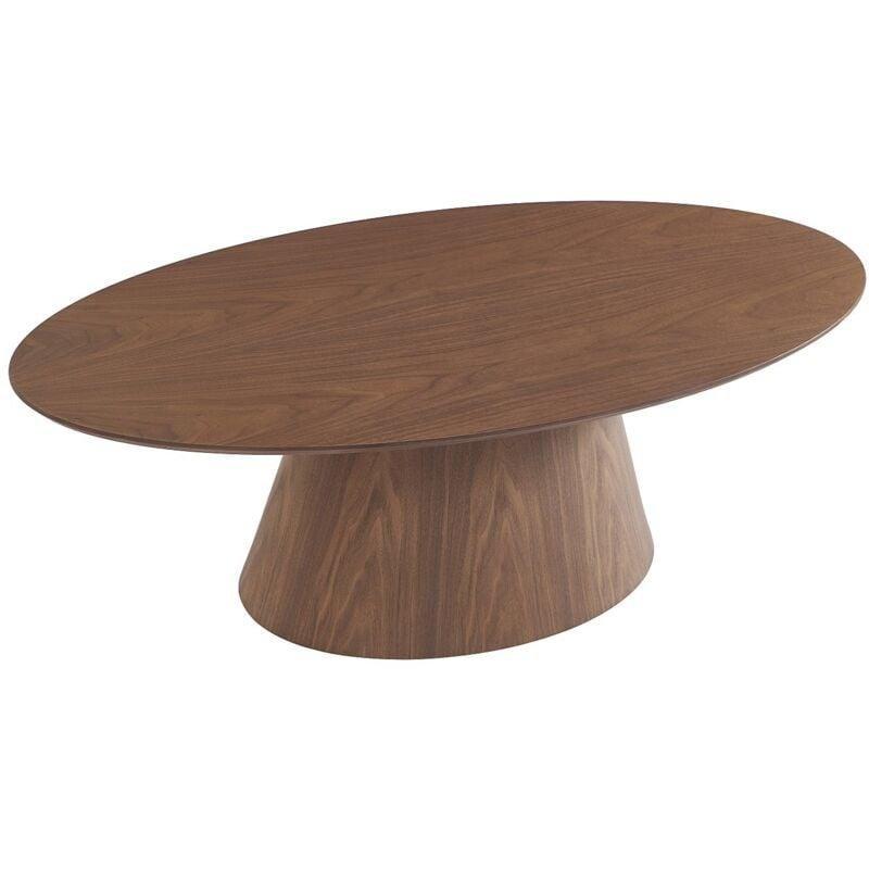 Oval Ceviz Veneerli Orta Sehpa 120x60 cm - 102867