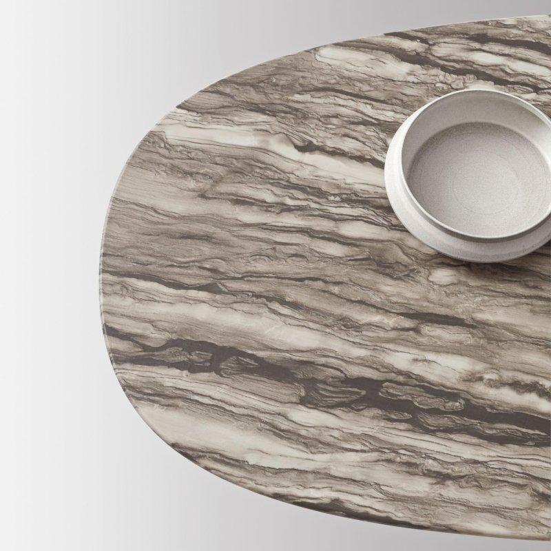 Oval Gri Mermer Masa 260x110 cm veya 320x128 cm - 92185