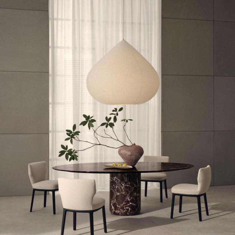 Oval Kahverengi Mermer Masa 230x130x73 cm - 92212