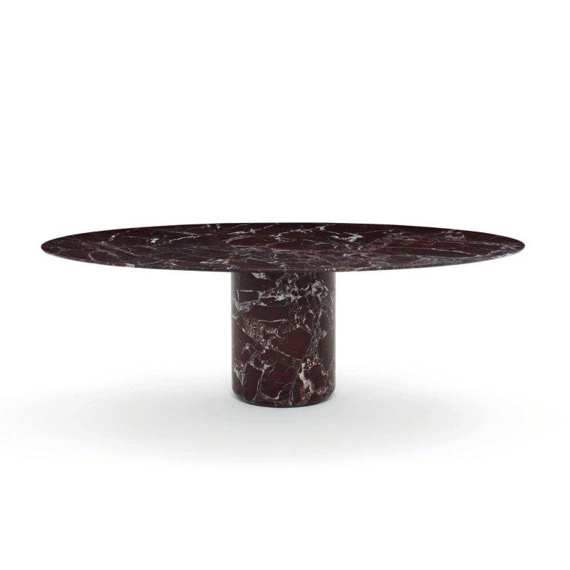 Oval Kahverengi Mermer Masa 230x130x73 cm - 92212