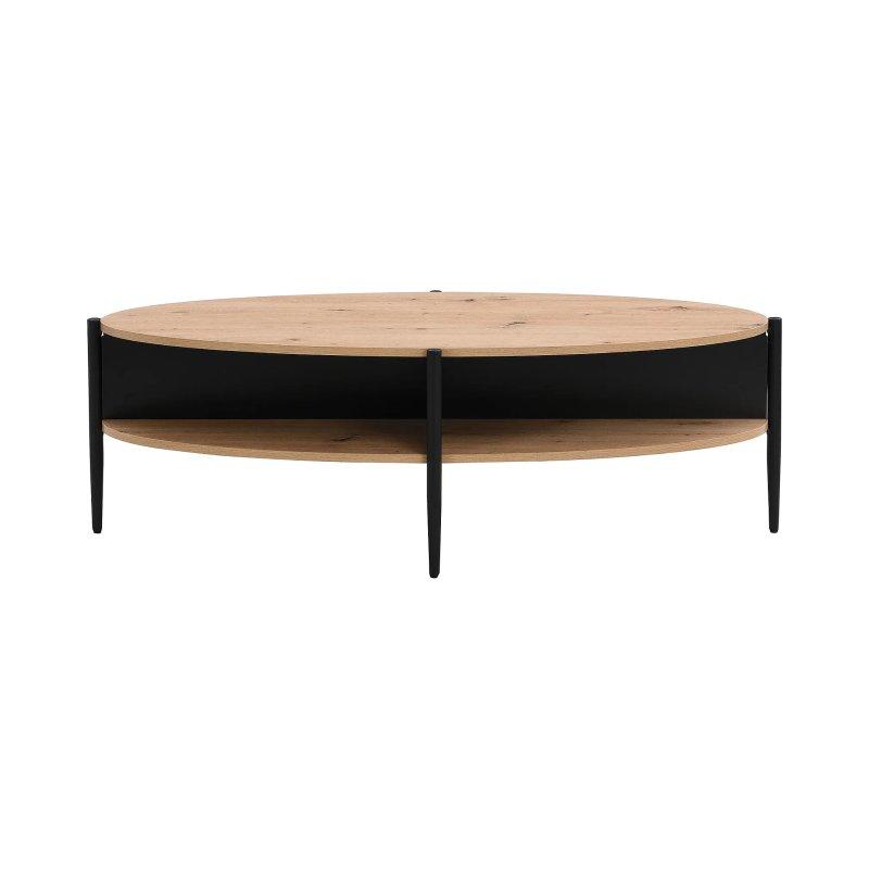Oval MDF ve Metal Orta Sehpa Mermer Etkili 125x65x40 cm - 102663