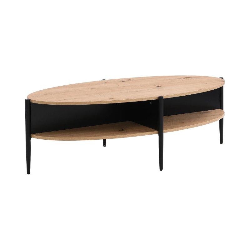 Oval MDF ve Metal Orta Sehpa Mermer Etkili 125x65x40 cm - 102663