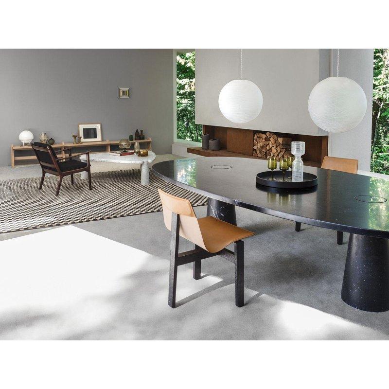 Oval Mermer Masa 180x100 cm Siyah Marquina - 91912