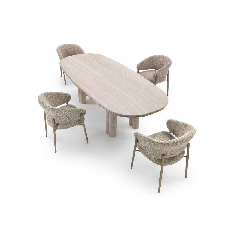 Oval Mermer Masa 220x110 cm - 92158