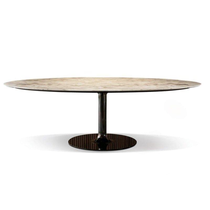 Oval Mermer Masa 240x140 cm Arabescato Grigio - 91927