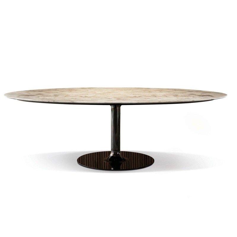 Oval Mermer Masa 240x140 cm Arabescato Grigio - 91927