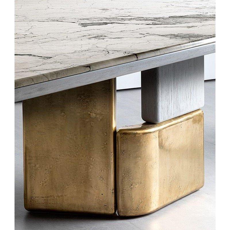 Oval Mermer Masa, Ahşap ve Metal Ayaklı, 240x115x74 cm veya 280x130x74 cm - 91585