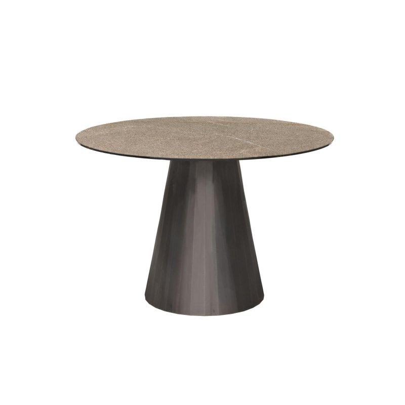 Oval Porselen Masa Beyaz Bronz Ayaklı - 89797