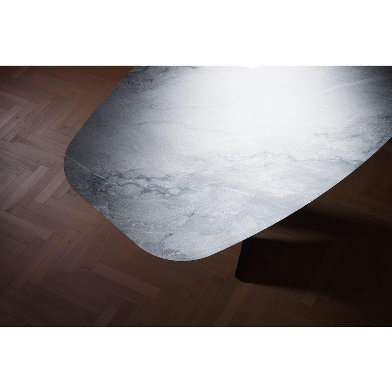 Oval Porselen Masa Siyah Mermer Desenli 300x150x75 cm - 89791