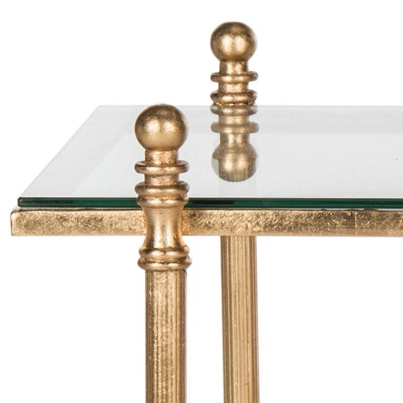 Oxendine Temperli Cam Üstü Gold Ayaklı Orta Sehpa 80x39 cm - 105064
